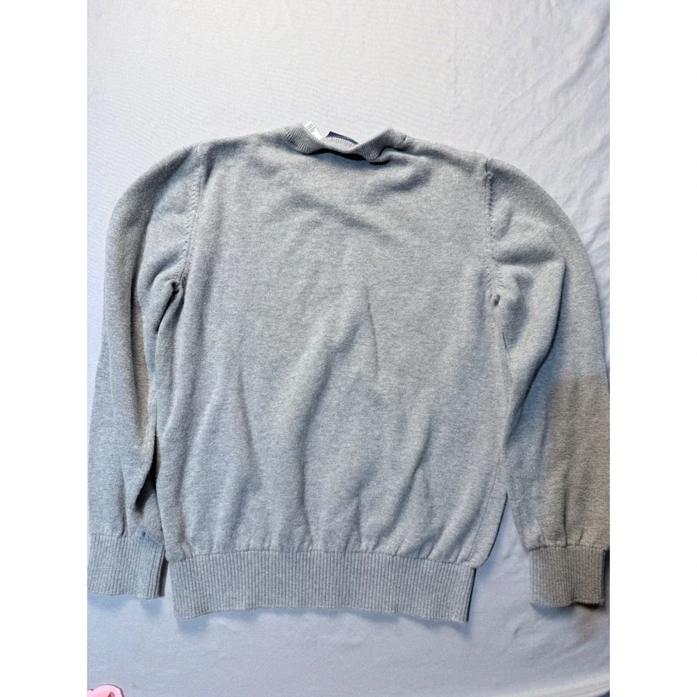 The Childrens Place Boys Gray V-Neck Sweater 100% Cotton Size 7/8 Medium RN59284